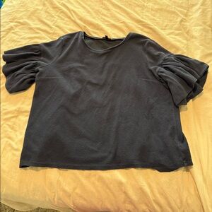 Puff Sleeve Navy Blue Express Blouse